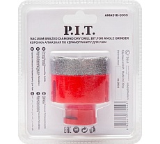 Коронка алмазная по керамограниту P.I.T. 55 мм, M14, сухое сверление, вакуумная пайка AMAS18-0055