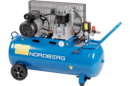 Поршневой компрессор с ременной передачей Nordberg 380В, 100 л, 390 л/мин NCE100/391