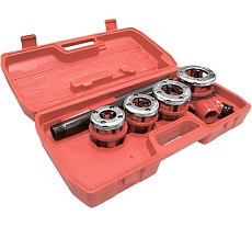 Набор трубных плашек Santool 4 штуки+плашкодержатель с трещоткой 032115-004