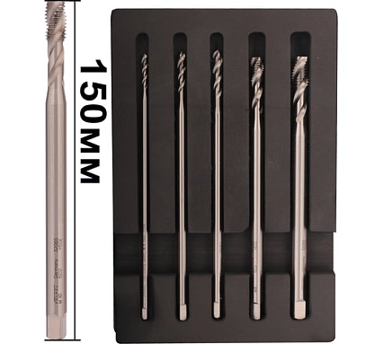 Набор метчиков VOLKEL машинных спиральных M4-M10 HSSE DIN371XL 5пр V47937