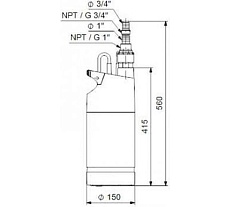 Насос погружной Grundfos SB 3-45 AW поплавковый фильтр с поплавковым выключателем НС-1649833