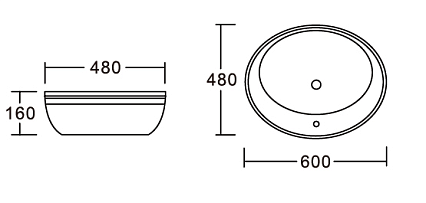 Раковина CeramaLux Lux Classic 3573 60 см