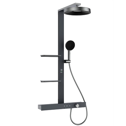 Душевая стойка Black&White Gravity GH-9005GM термостат, оружейная сталь
