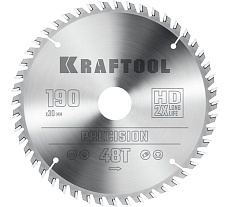 Пильный диск по дереву Kraftool Precision 190x30 мм, 48т 36952-190-30
