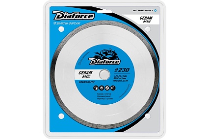 Диск алмазный CERAM BASIC 230x22.23x5x2.2 мм, влажный рез Diaforce 513230