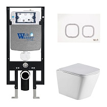 Комплект Weltwasser 10000006602 унитаз Gelbach 004 GL-WT + инсталляция + кнопка Amberg RD-WT