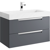 Тумба с раковиной Aqwella 5 stars Cube 90 см серый