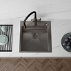 Кухонная мойка Iddis Haze врезной монтаж, нержавеющая сталь, графит, 49х51х20 см, HAZ49GMi77