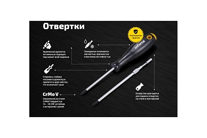 Шлицевая отвертка Inforce SL4x80 06-09-59