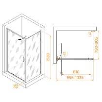 Душевой уголок RGW Stilvol SV-145 100x80 прозрачное, хром 703214508-11