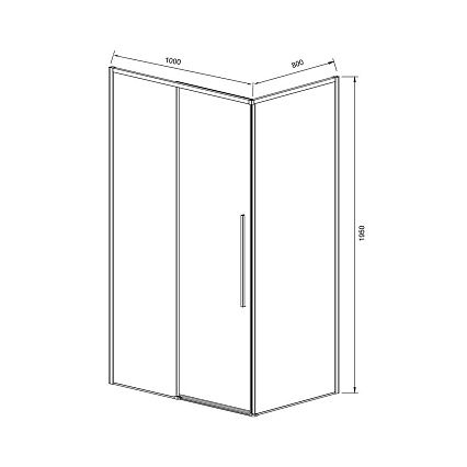 Душевой уголок Vincea Слим-Н (Slim-N) VSR-4SN8010CLG 100x80 брашированное золото, стекло прозрачное