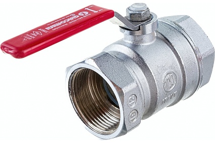 Шаровой кран Giacomini R250D 1 1/4", внутренняя/внутренняя, ручка-рычаг красный, хромированный R250X006