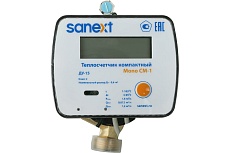 Теплосчетчик механический Sanext Mono CM-1 Ду 15 мм, 0,6 м3/ч подающий импульсный 5871