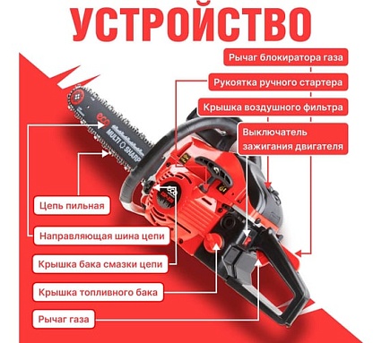 Бензопила Eco 45 см 18, 0.325, 1.5 мм, 72 звеньев CSP-235