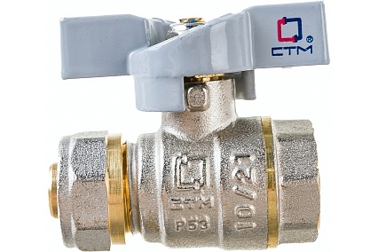 Шаровой кран для воды СТМ СТАНДАРТ 16х1/2", ц/г, бабочка CWPF1216