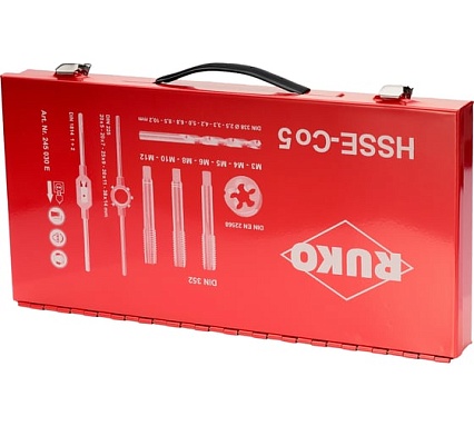 Резьбонарезной набор RUKO M3-M12 HSSE 44пр. 245030E
