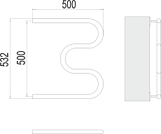 Полотенцесушитель водяной Terminus М-обр БШ 500x500, 4620768880926