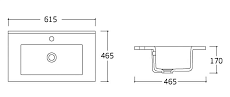 Раковина Vincea VBS-13960MA 61.5 см, антрацит матовый