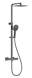 Душевая стойка AQUAme Siena AQM8007GM с термостатом, оружейный металл