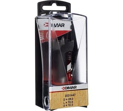 Сверло присадочное чашечное правое 25x68 мм, L70. хвостовик 10x26 мм Dimar 2031447
