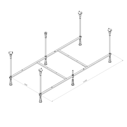 Каркас Am.Pm Func W84A-150-070W-R 150x70 см