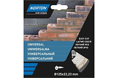 Алмазный диск с сегментированной кромкой 125x22.2, универсальный NORTON 70184601271
