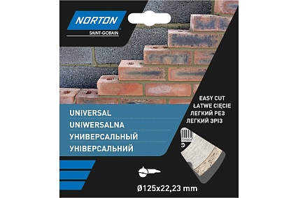 Алмазный диск с сегментированной кромкой 125x22.2, универсальный NORTON 70184601271