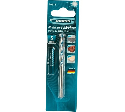 Сверло по бетону Multiconstruction PRO 5х85 мм Gross 70615