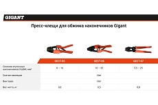 Пресс-клещи для обжима наконечников Gigant 10 - 35 мм2 GECT-06