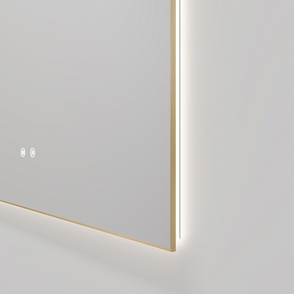 Зеркало Vincea VLM-4F120BG-2 120x65 см, сенсорный выключатель, антипар, диммер, брашированное золото