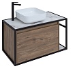 Мебель для ванной Aquanet Nova Lite Loft 90 см со столешницей, чаша слева, дуб рустикальный