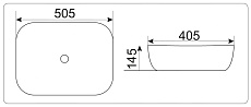 Раковина CeramaLux LuxeLine D1302H134 50.5 см черный/белый