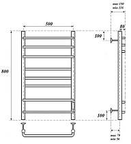 Полотенцесушитель электрический Point Сатурн PN90858W П8 50x80 диммер справа, белый