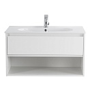 Тумба с раковиной BelBagno Kraft 80 см 1 ящик, полка Bianco Opaco