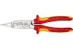Электромонтажные клещи Knipex VDE, 6-в-1, 200 мм, диэлектрические, хром, 2К ручки, KN-1386200SB