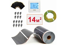 Плёночный электрический тёплый пол ТеплоСофт 14м.кв. с сенсорным терморегулятором плёнка 14м.кв./сенс