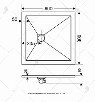 Поддон для душа RGW ST-W 80x80 каменный, комплект