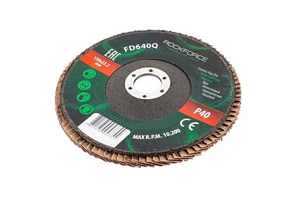 Круг лепестковый керамический торцевой 150x22.2 мм, P40 Rockforce RF-FD640Q(52013)
