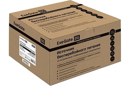 Источник бесперебойного питания Exegate NEO NNB-1000.LED.AVR.8SH.CH 1000VA 650W, LED, AVR, 8*Schuko, 4*USB-порта для зарядки, Black 293855