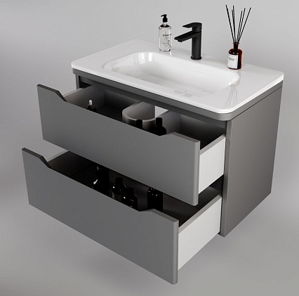 Тумба с раковиной Style Line Марелла Люкс Plus 80 см подвесная