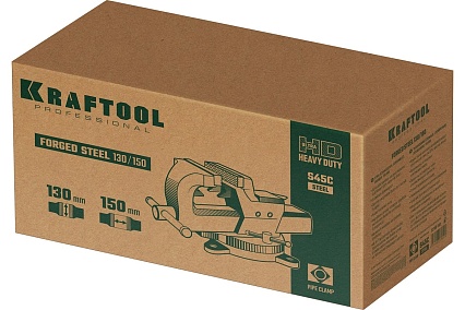 Кованые стальные тиски с регулировкой компенсации люфта Kraftool Forge-130/150 32700-150