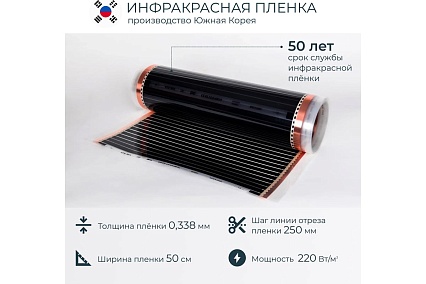 Комплект теплого пола с механическим терморегулятором Манотек 11,5 м² infra_pol_11.5