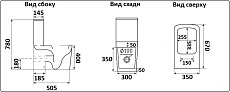 Унитаз CeramaLux 3961MB с сиденьем микролифт, черный матовый