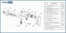 Смеситель для ванны WasserKRAFT Dinkel 5801