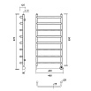 Полотенцесушитель электрический Domoterm Стефано П8 400x800 АБР ER, ТЭН справа, античная бронза