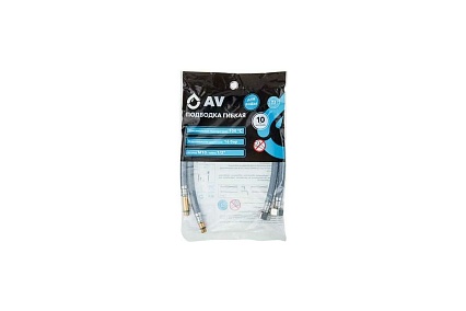 Комплект гибкой подводки для воды AV Engineering Nylon Lt иголка М10 - гайка 1/2, 80 см AVE21880