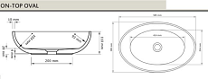 Раковина Acquabella ON-TOP Oval 58 см MARFIL