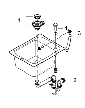 Кухонная мойка Grohe K700U 31650AP0 50 см черный гранит