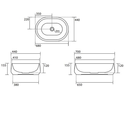 Раковина Kerasan F10 460601 70 см белый