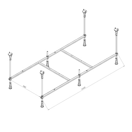 Каркас Am.Pm X-Joy W94A-150-070W-R 150x70 см